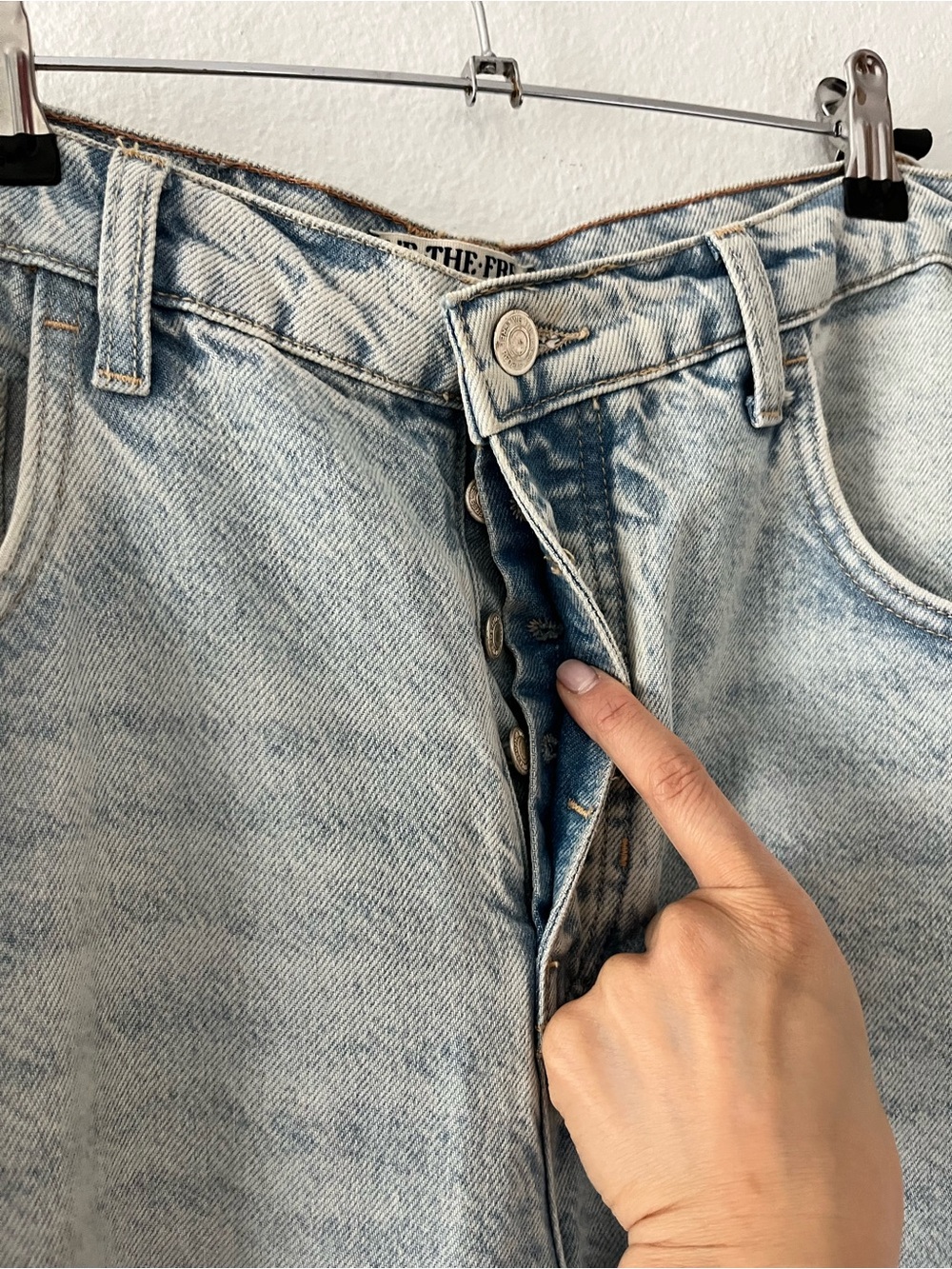 Free People We The Free Good Luck Mid-Rise Barrel Jeans Aegean Slouchy 31 - Picture 6 of 9